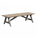 Banc de jardin 120 x 35 x 45 cm lames aspect bois beige structure métal gris style contemporain