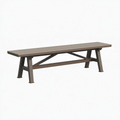 Banc de jardin 180 x 40 x 45 cm en métal et lattes composites brun taupe - style industriel